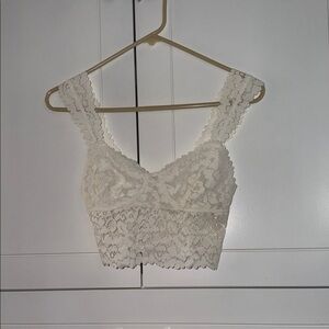 Free People Ivory Lace Cropped Bralette